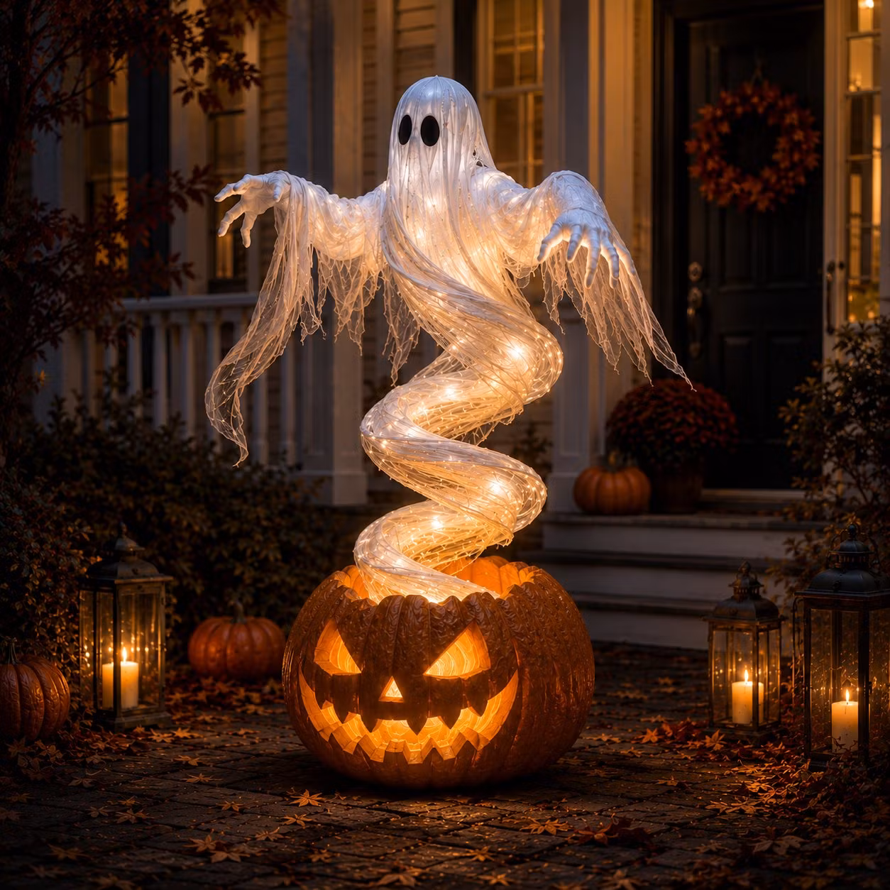 👻Swirling Ghost Pumpkin Yard Lamp🎃