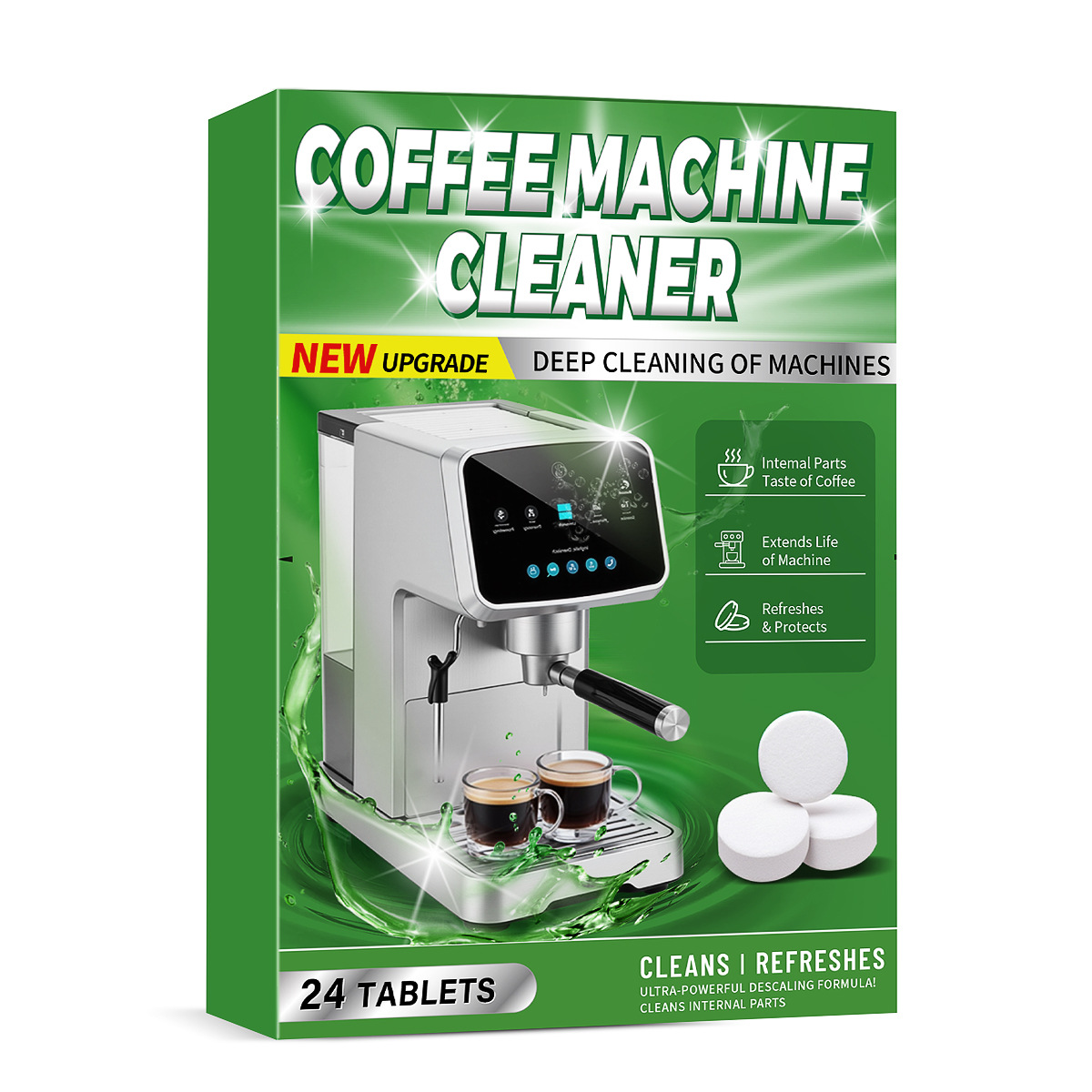 Cross-Border Coffee Machine Cleaner, Coffee Stain And Tea Stain Cleaner, Coffee Machine Effervescent Tablet, Tea Stain Cleaning Filter Maintenance