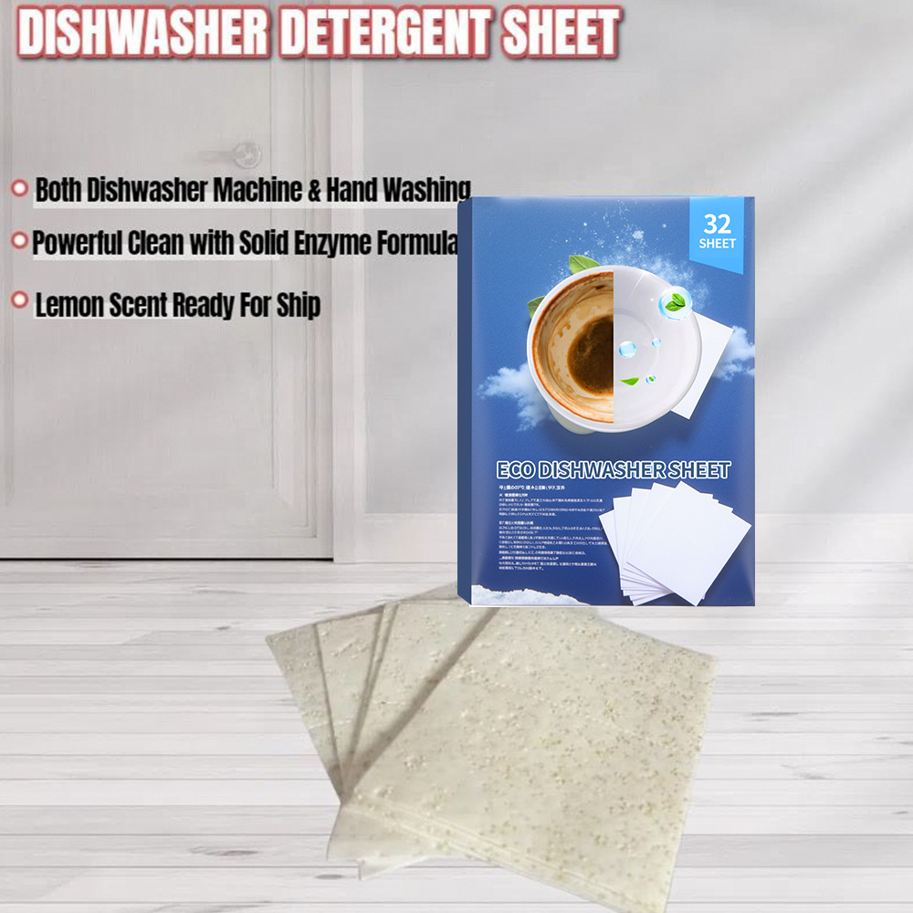 Cross-Border Dishwasher Cleaning Tablets Dishwasher Cleaning Paper Instant Detergent Heavy Oil Stain Microwave Oven Cleaning Agent