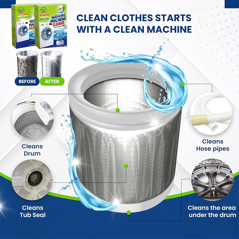 Cross-Border Washing Machine Tank Cleaner Washing Machine Effervescent Tablets For Decontamination And Descaling Fully Automatic Effervescent Cleaner