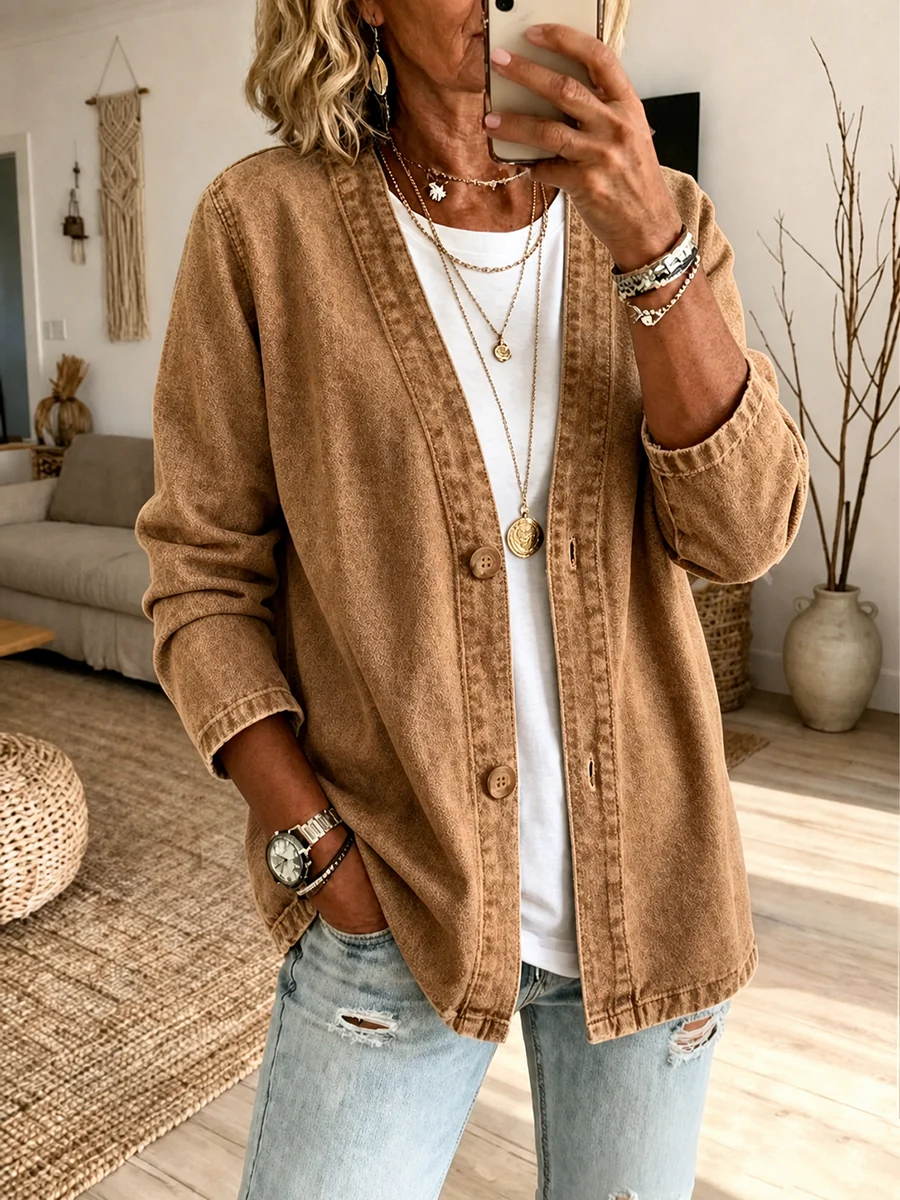 🧥New arrival 50% OFF!🍊Women's Classic Button Front Denim Jacket