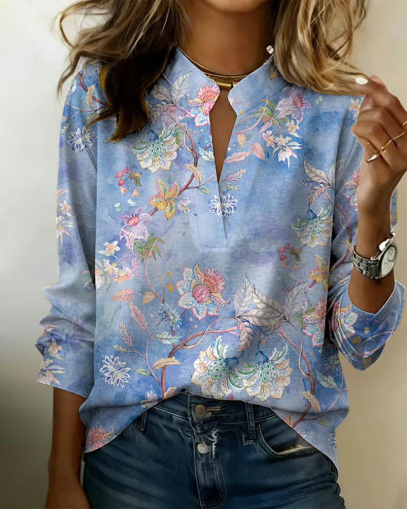 Puredrum The Sandra Women's Casual Blouse, Solid Color Button Top in Blue Green Pink