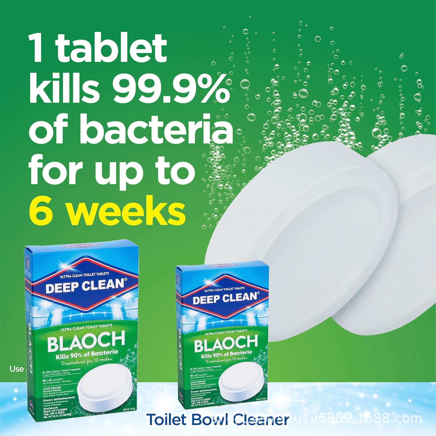 Cross-Border Toilet Cleaner 20G Toilet Cleaning Block Blue Bubble Toilet Cleaning Block Long-Lasting Cleaning, Descaling And Deodorizing