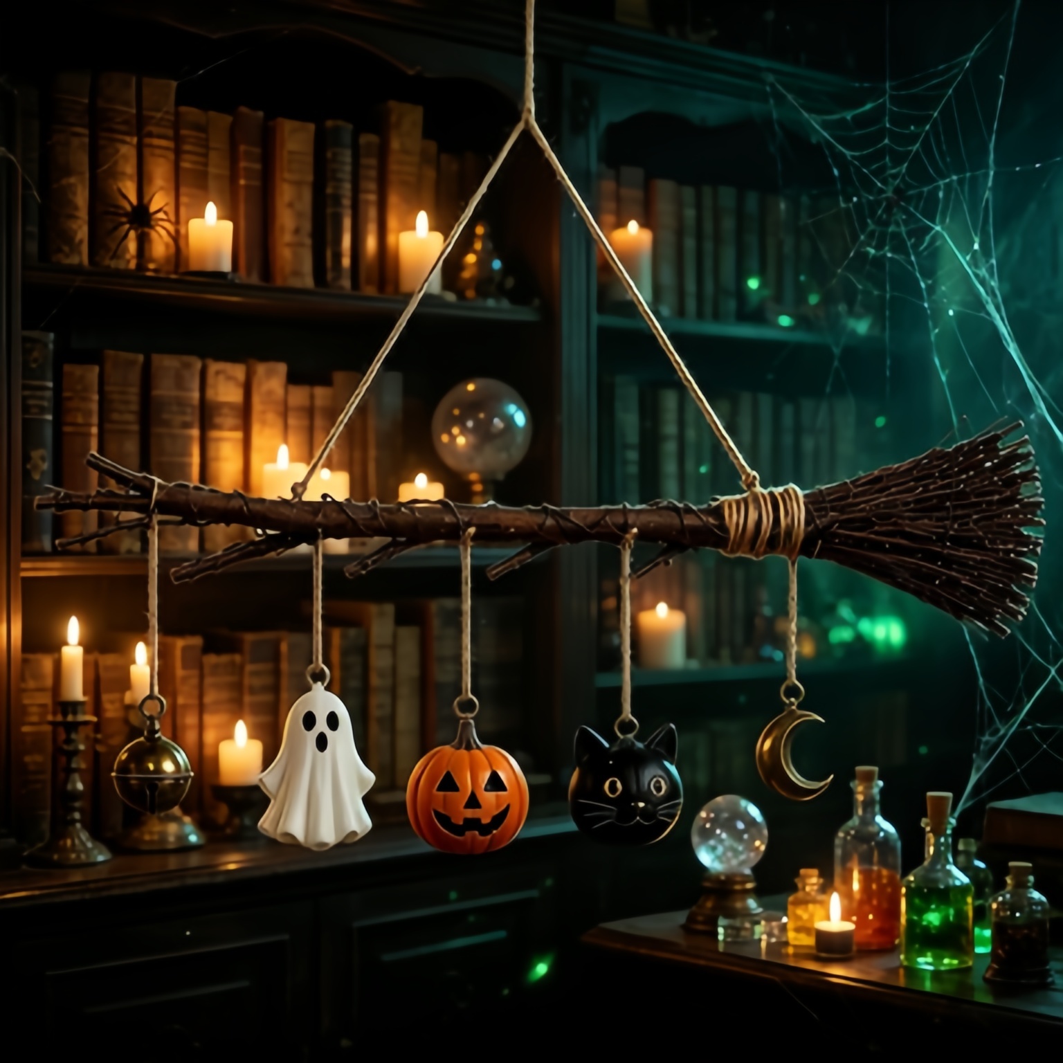 Halloween Glowing Witch Broom