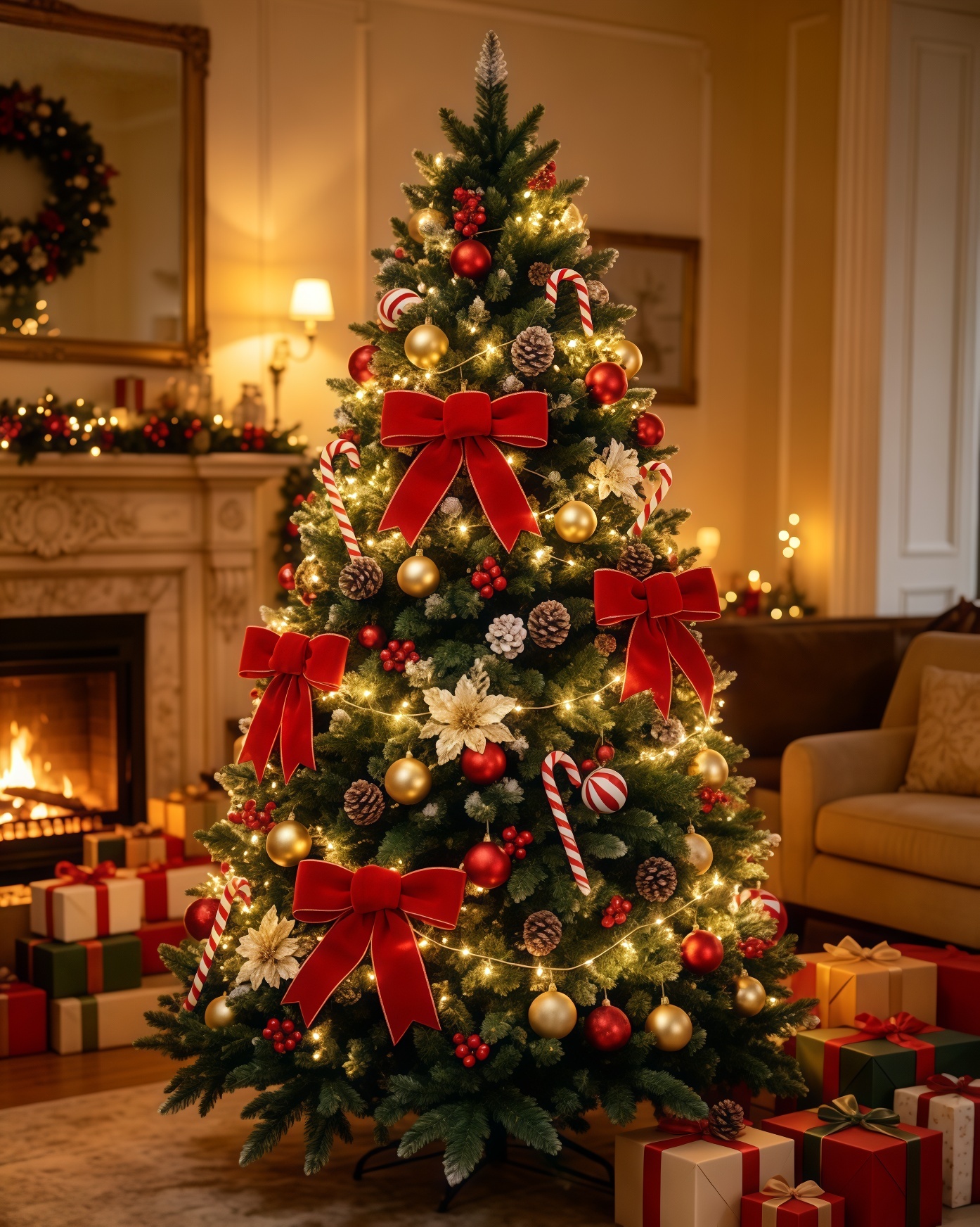 Christmas tree ornament, realistic Christmas tree decoration