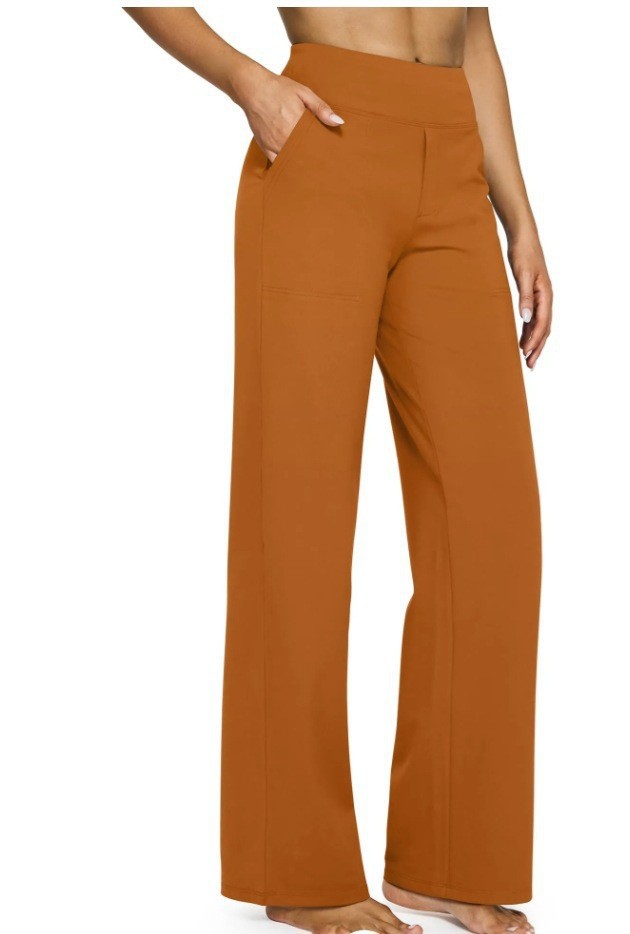 Casual High-Waisted Straight-Leg Yoga Pants