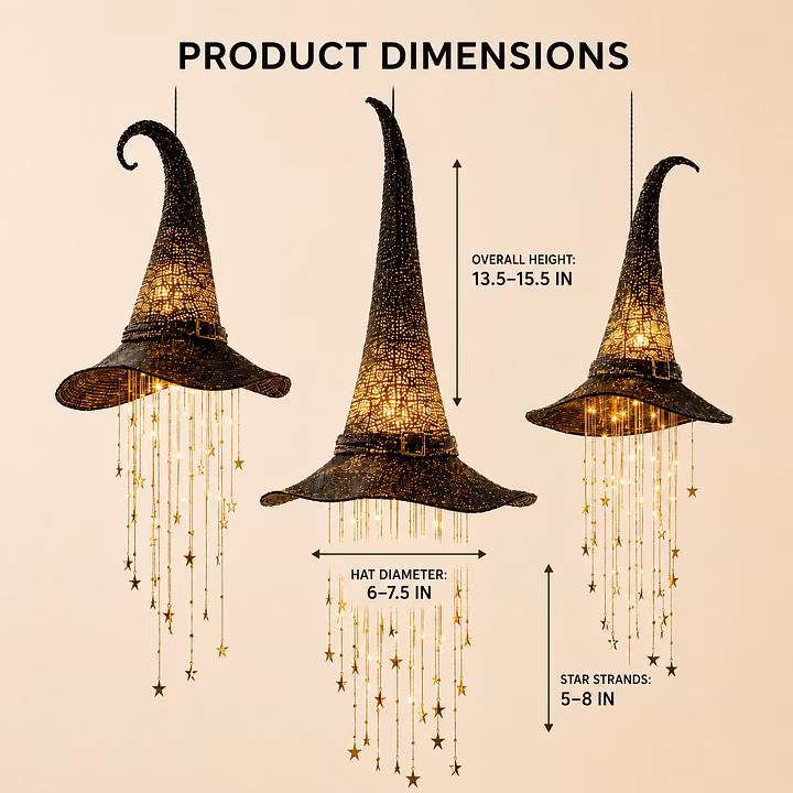 Lighted Witch Hat Hanging Chime
