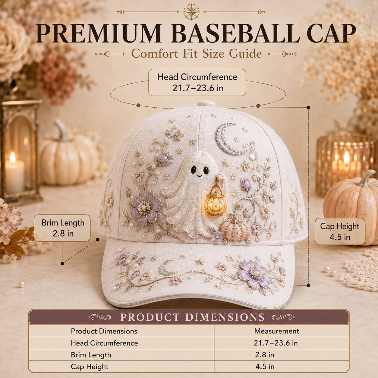🎃  Spooky Cute Adjustable Hat for Fall Outfits, Daily Styling & Halloween Parties
