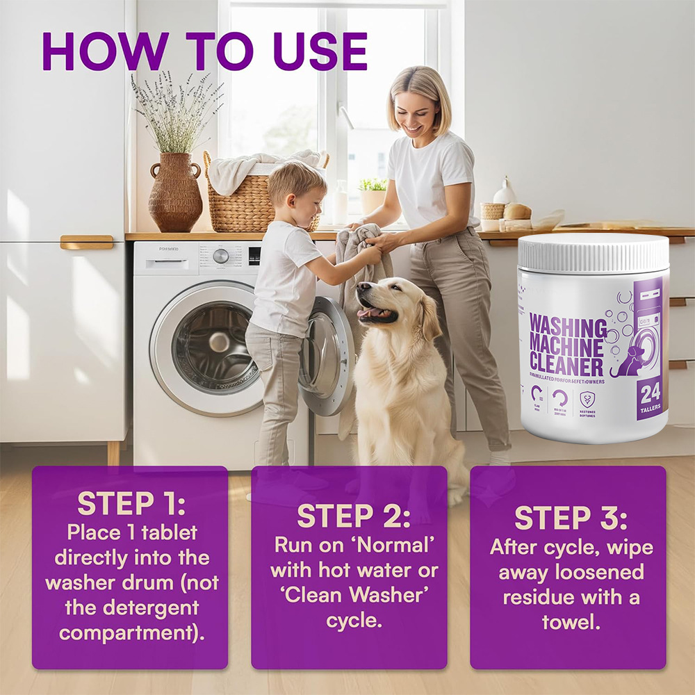 Cross-Border Pet Owners Washing Machine Cleaner Washing Machine Effervescent Tablets Pet Hair Cleaning Only For Pet Owners