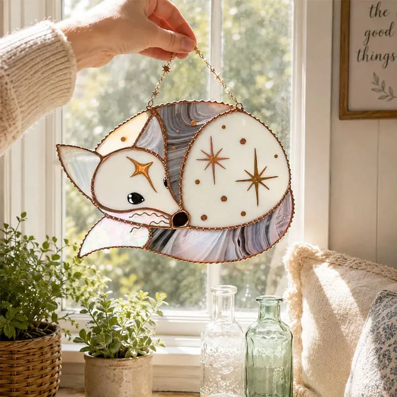 Whimsical fairy mouse window decor