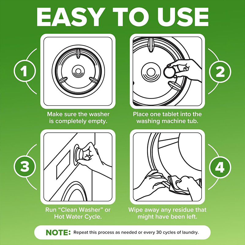 Cross-Border Washing Machine Tank Cleaning Tablets Washing Machine Cleaning Effervescent Tablets To Remove Dirt And Stains Household Three-In-One Cleaning Tablets