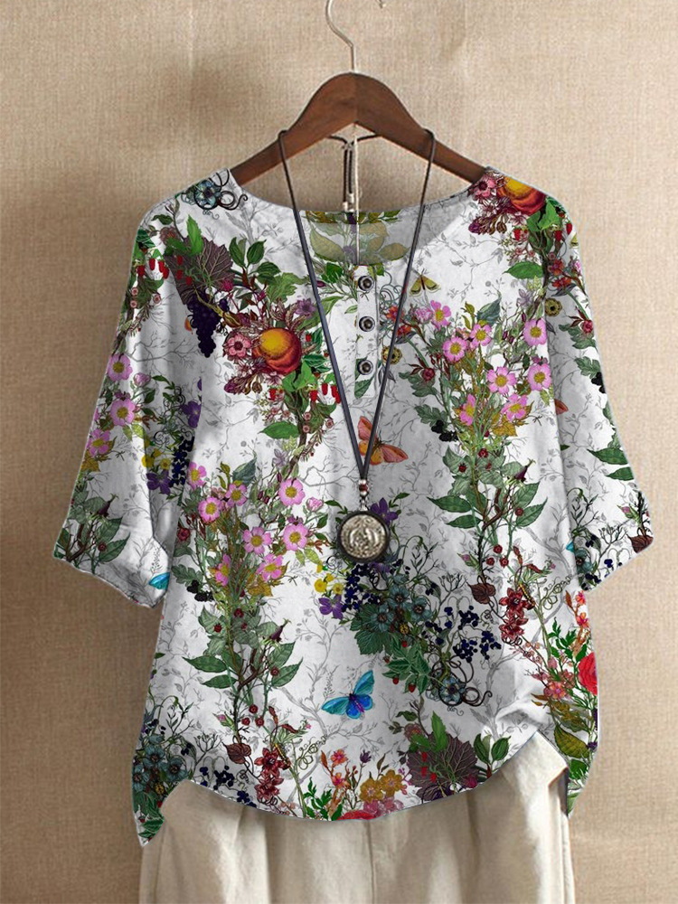 Women's Loose-fitting Fashion Digital Print Casual Top