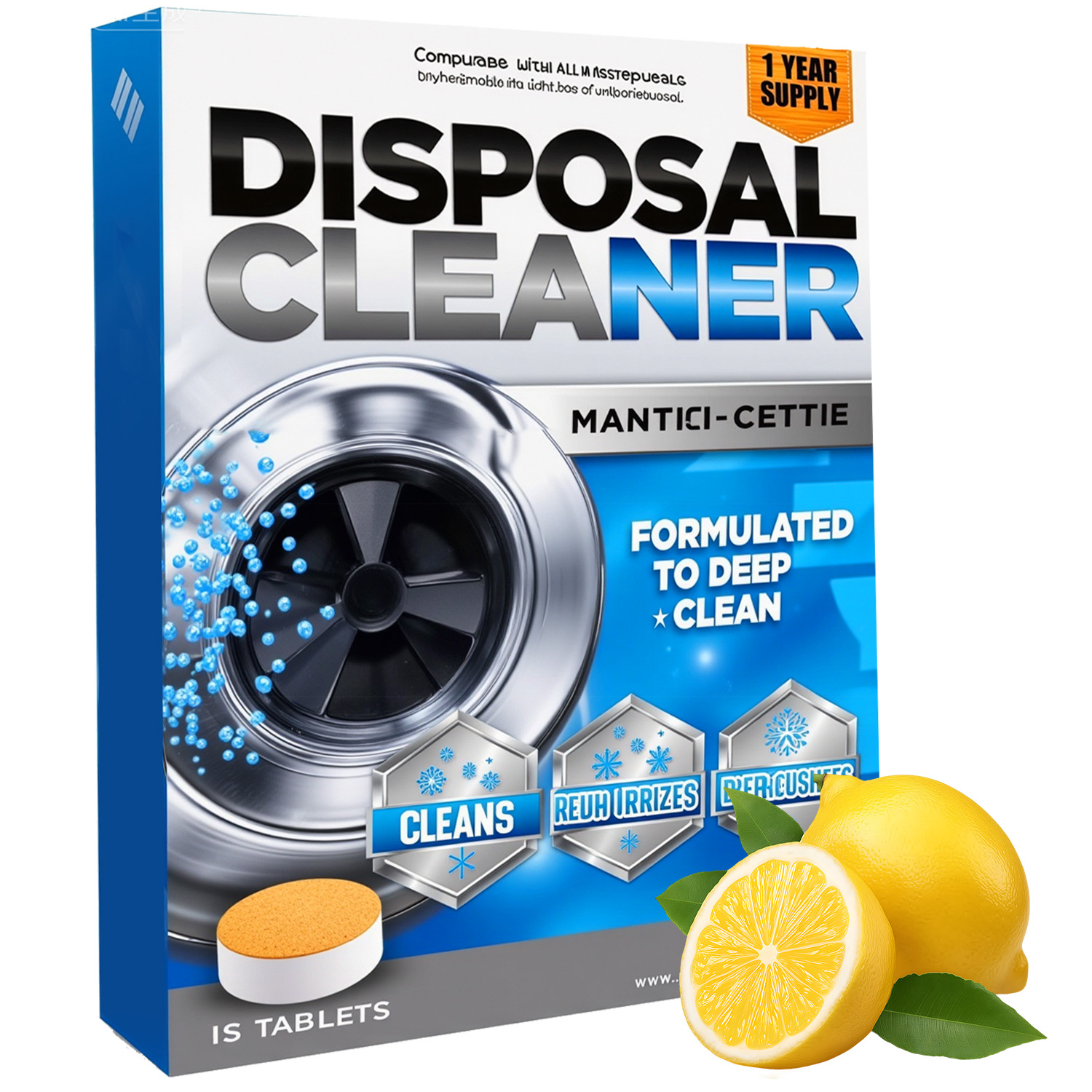 Cross Border Garbage Disposal Cleaning Tablets Fresh Citrus Foam Sink Garbage Disposal Freshener Drainage Cleaning