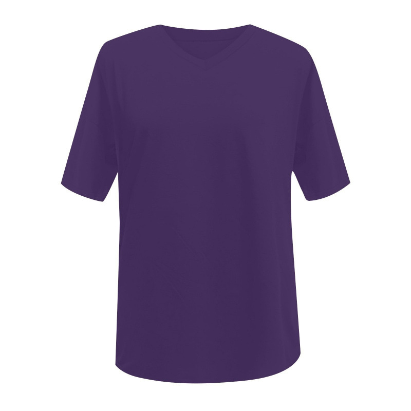 New Spring/Summer Loose-fitting Short-sleeved V-neck Women's Top