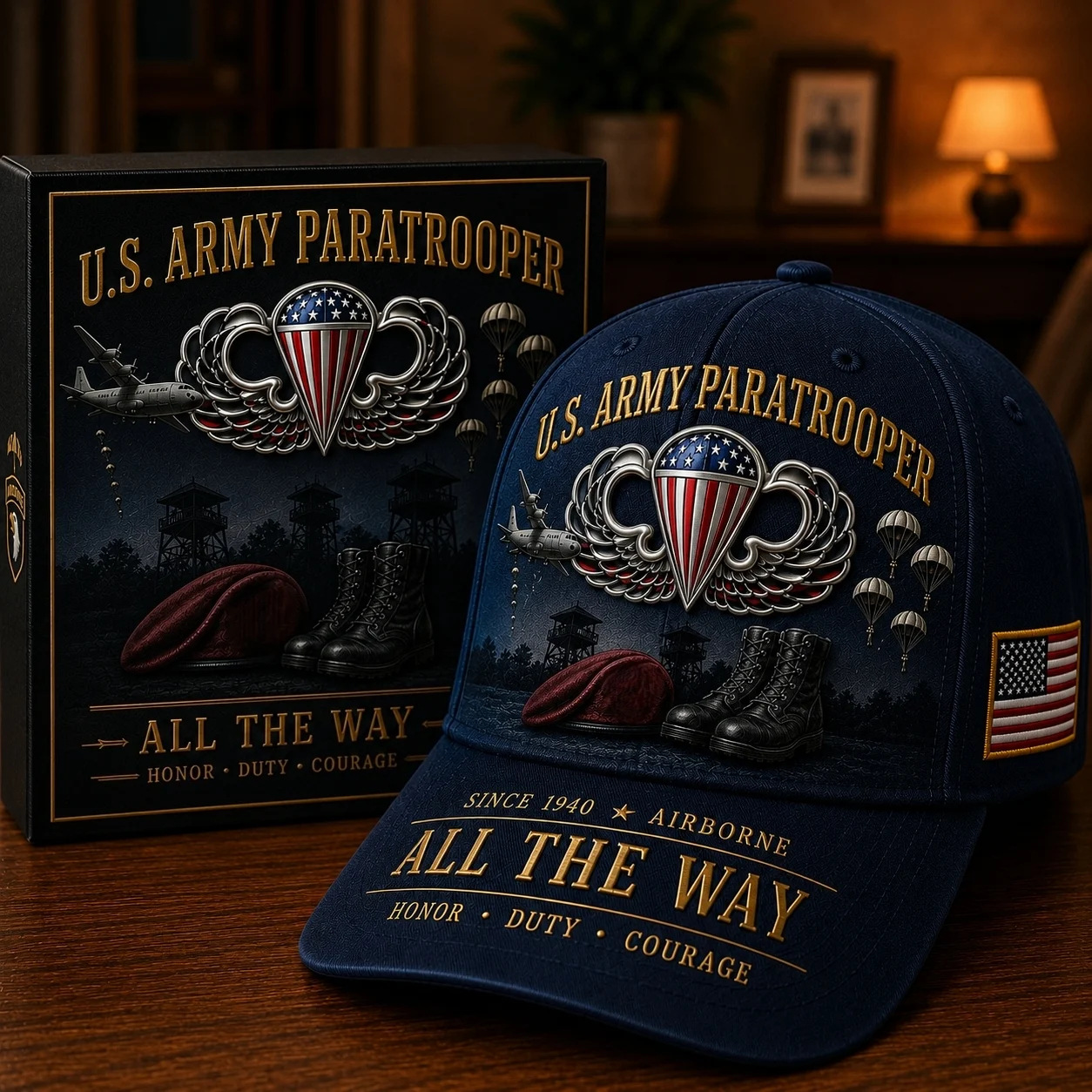 Commemorative Baseball Cap, 3D Unisex Retro Washed Distressed Duckbill Cap