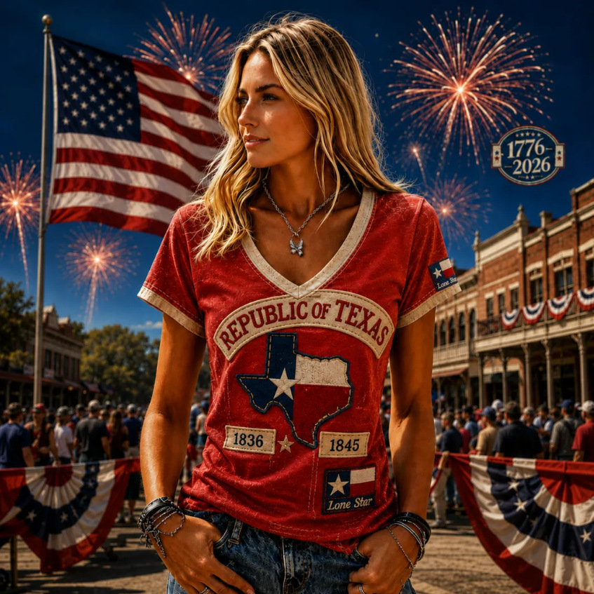 2026 Women's Summer V-neck Short-sleeved Top with 3D Digital Printing V-neck T-shirt