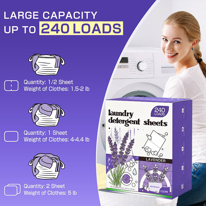 Cross-Border Laundry Tablets To Remove Tens Of Thousands Of Stains, Clothing Care Sheets, Disposable Detergent, Portable Laundry Bubble Paper
