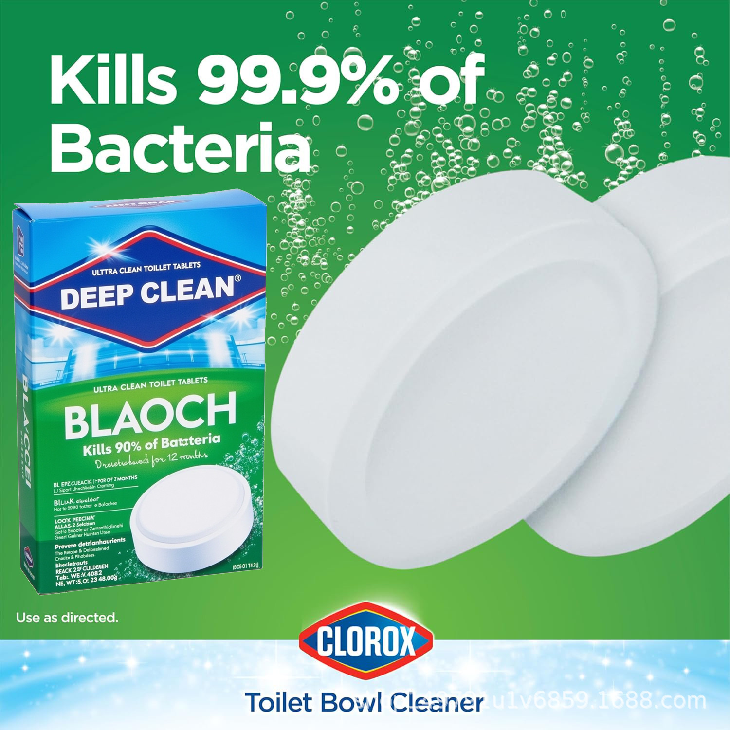 Cross-Border Toilet Cleaner 20G Toilet Cleaning Block Blue Bubble Toilet Cleaning Block Long-Lasting Cleaning, Descaling And Deodorizing