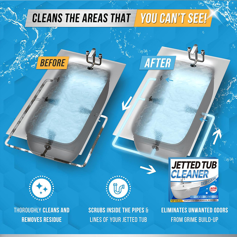 Cross-Border Bathtub Cleaning Tablets Toilet Washbasin Descaling And Stain Removal Household Bathroom Cleaning Effervescent Tablets Cleaner