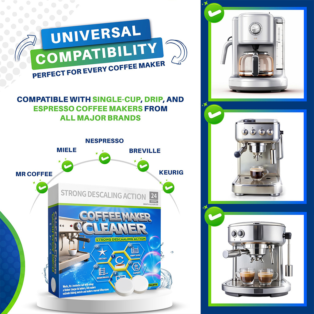Cross-Border Coffee Machine Cleaner, Coffee Machine Effervescent Tablets, Tea Stains, Coffee Stains, Scale Cleaning And Care, Universal Coffee Machine