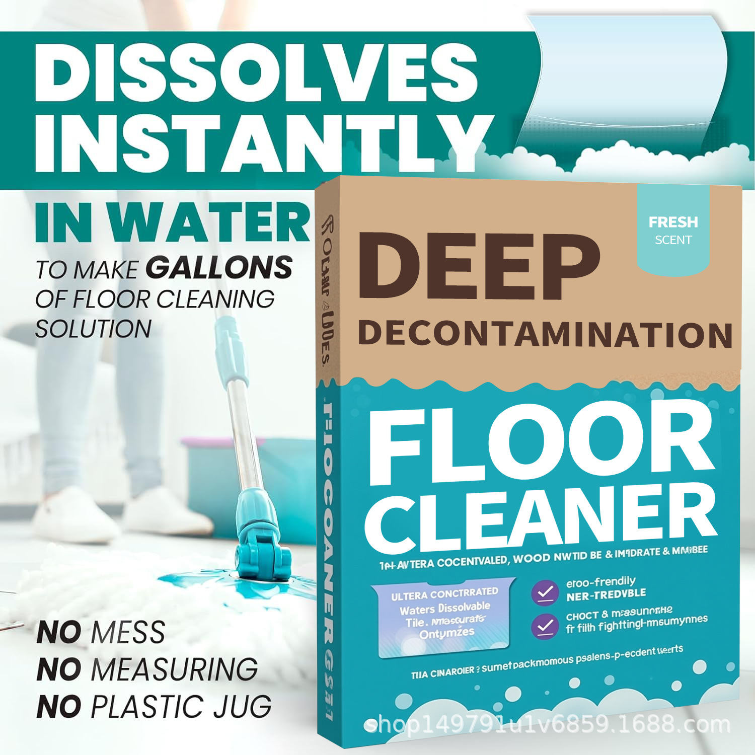 Cross-Border Floor Cleaner Household Multi-Functional Decontamination Fresh Floor Cleaning Paper Non-Dirty Hands Portable Cleaning Tablets