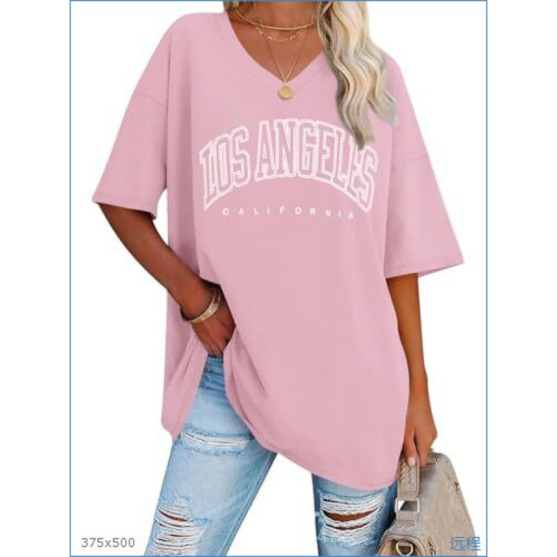 New Spring/Summer Loose-fitting Short-sleeved V-neck Women's Top