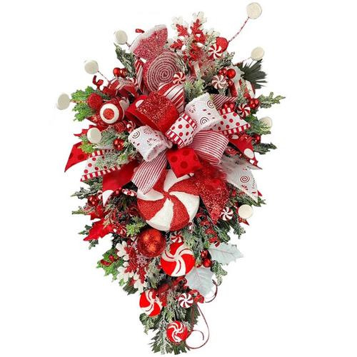 Christmas floral decorations, Grinch Christmas thief wreath ornament