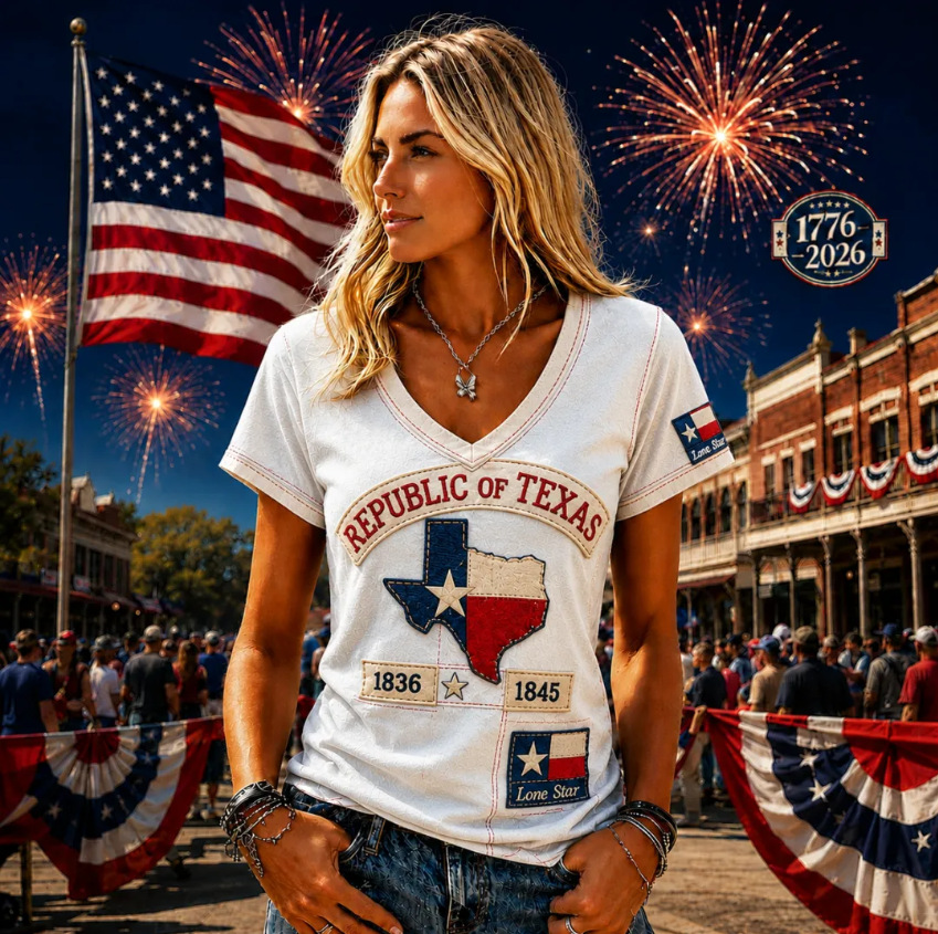 2026 Women's Summer V-neck Short-sleeved Top with 3D Digital Printing V-neck T-shirt
