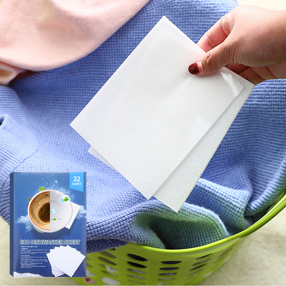 Cross-Border Dishwasher Cleaning Tablets Dishwasher Cleaning Paper Instant Detergent Heavy Oil Stain Microwave Oven Cleaning Agent