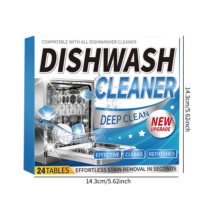 Cross-Border Dishwasher Detergent Dishwasher Cleaning Effervescent Tablets Kitchenware Heavy Oil Stain Removal Tableware Cleaning Tablets