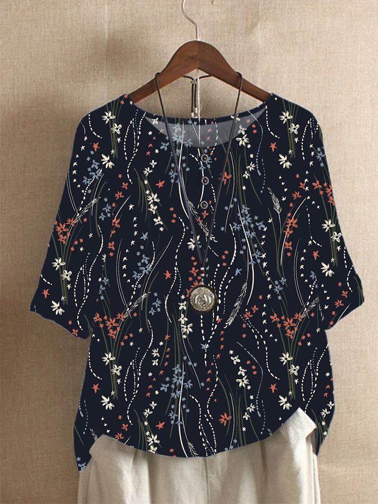 Women's Loose-fitting Fashion Digital Print Casual Top