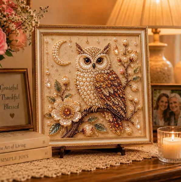 New Luxury Bird-Shaped Pearl Art DIY Set: Cartoon Animal Rhinestone Full-Diamond Indoor Decorative Painting