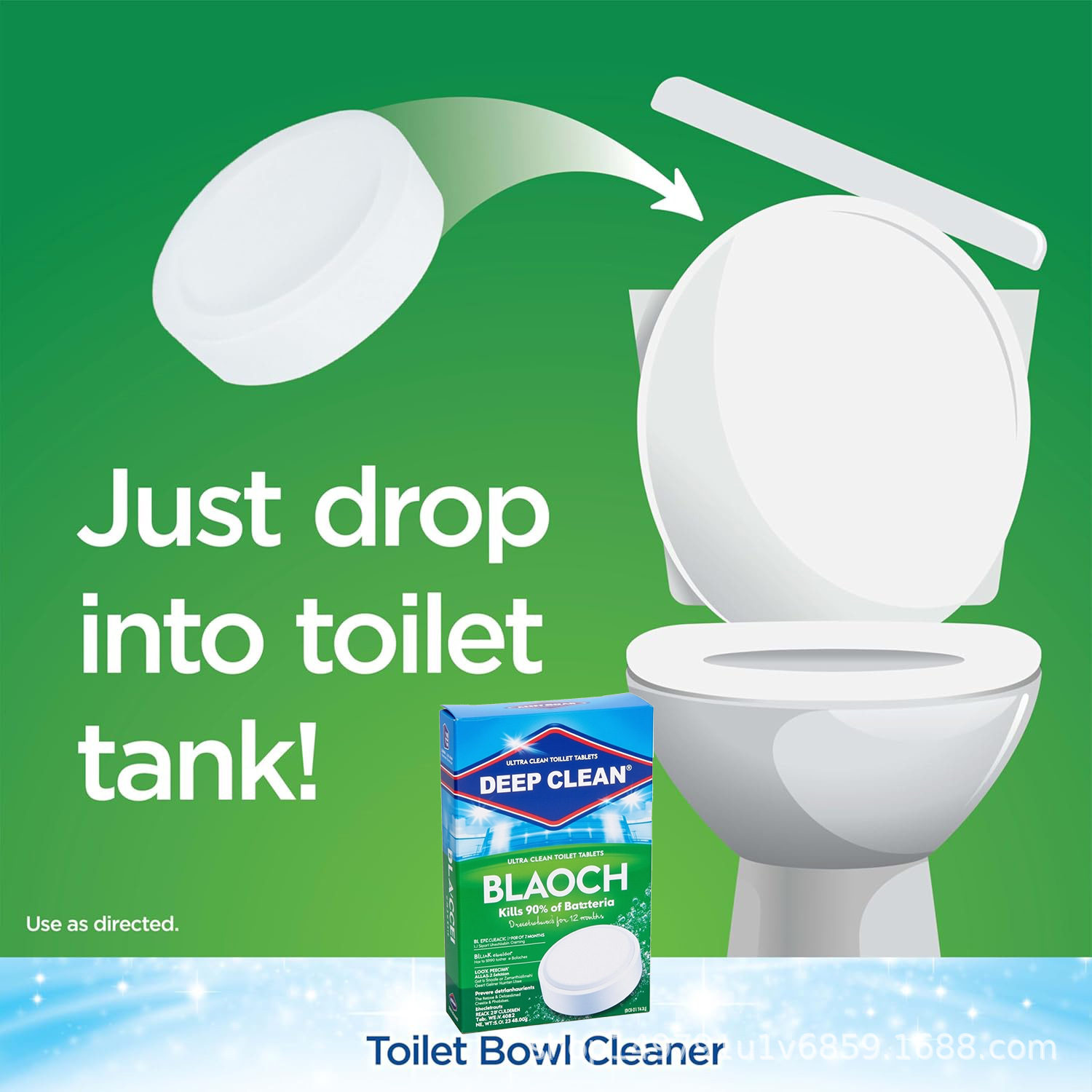 Cross-Border Toilet Cleaner 20G Toilet Cleaning Block Blue Bubble Toilet Cleaning Block Long-Lasting Cleaning, Descaling And Deodorizing