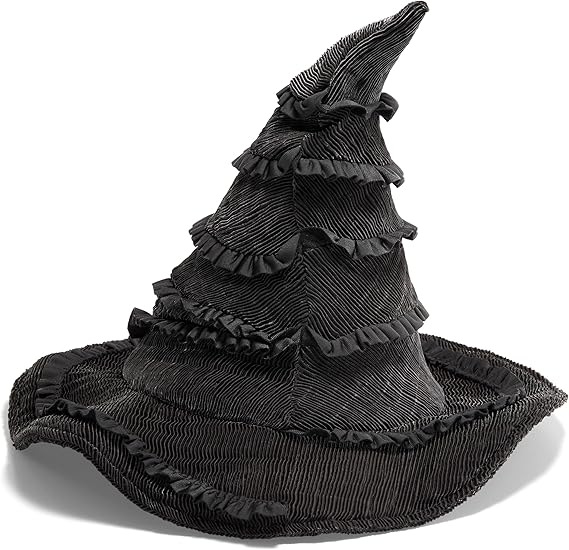 Halloween Witch Hat, Velvet Witch Hat, Twisted Witch Hat, Pleated Witch Hat, Halloween Party Props