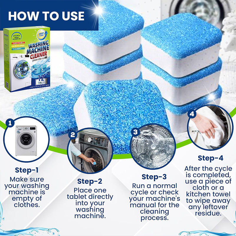 Cross-Border Washing Machine Tank Cleaner Washing Machine Effervescent Tablets For Decontamination And Descaling Fully Automatic Effervescent Cleaner