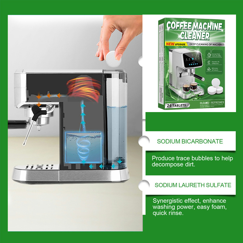 Cross-Border Coffee Machine Cleaner, Coffee Stain And Tea Stain Cleaner, Coffee Machine Effervescent Tablet, Tea Stain Cleaning Filter Maintenance