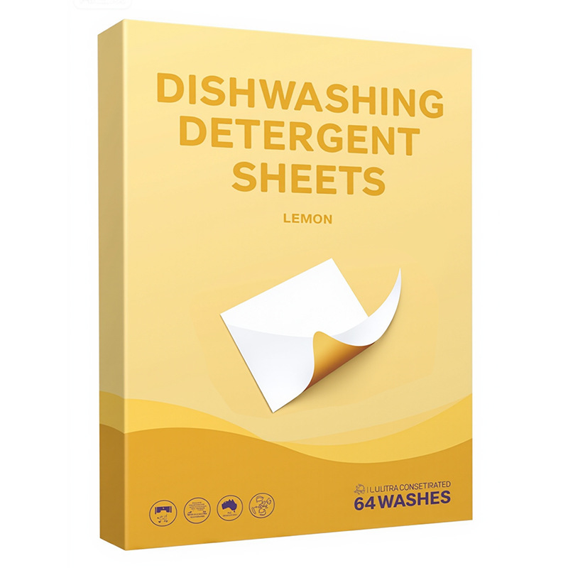 Cross-Border Dishwashing Cleaning Paper Dishwasher Detergent Tablets Portable Dishwashing Soap Tablets Fresh Lemon Scent To Remove Dirt And Scale