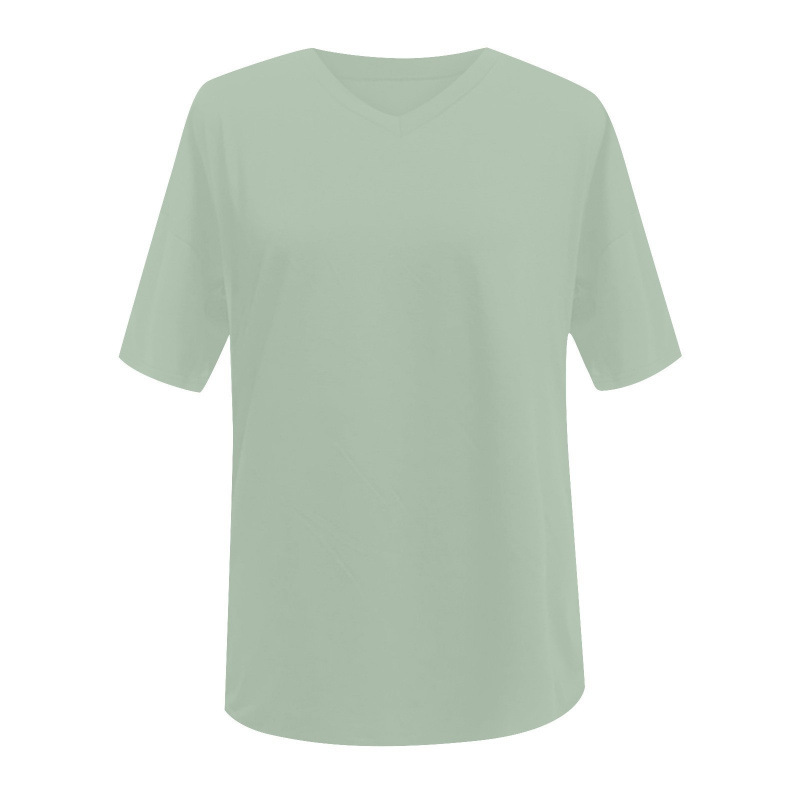 New Spring/Summer Loose-fitting Short-sleeved V-neck Women's Top
