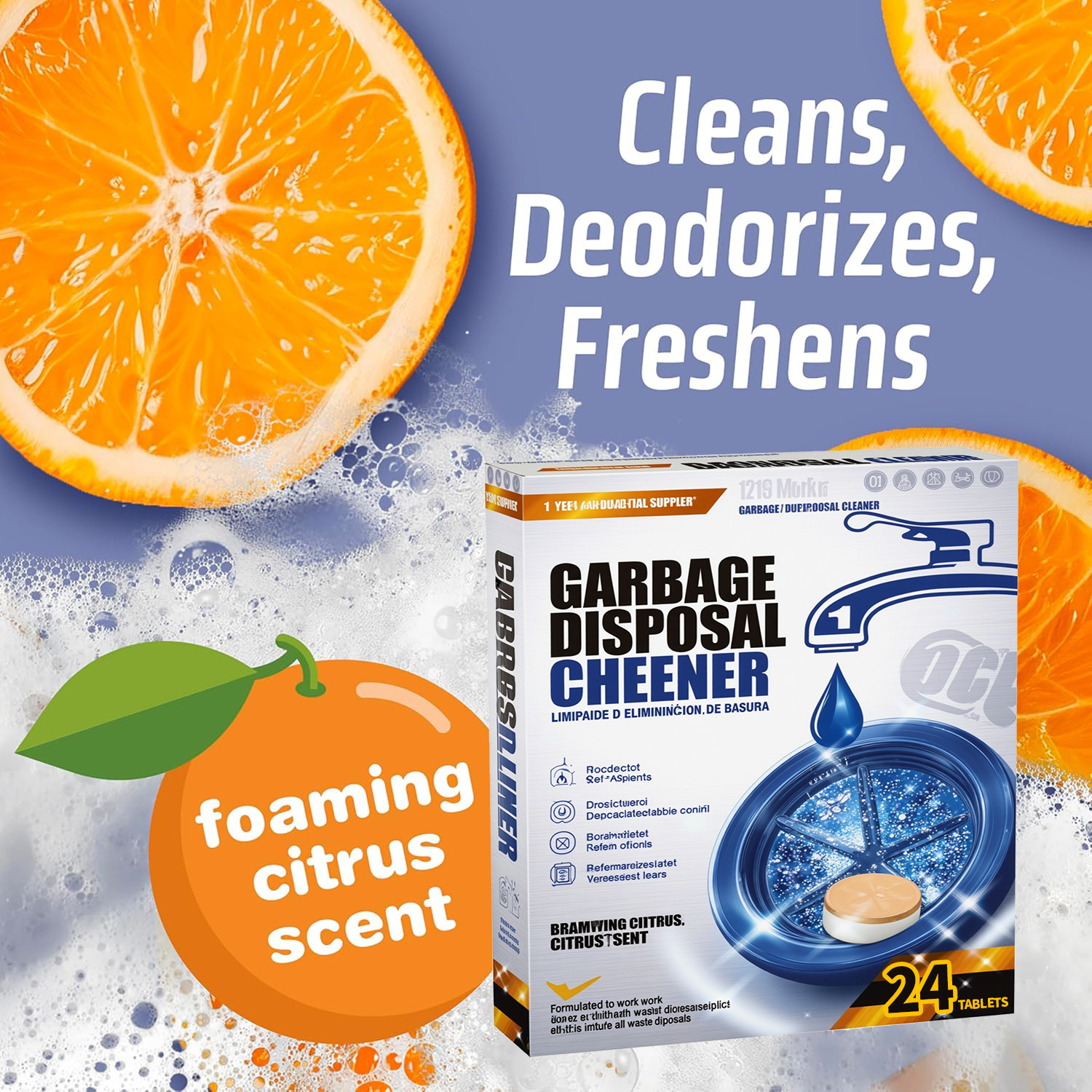 Cross-Border Kitchen Waste Disposer Cleaning Tablets Foam Sink Garbage Disposer Freshener Kitchen Drain Cleaning