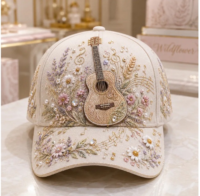 3D Floral Piano Baseball Cap, Spring/Summer Sunshade and Sun Protection Duckbill Cap, Ethnic Style, Versatile and Stylish