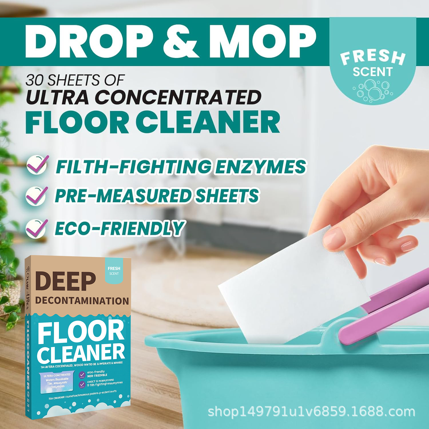 Cross-Border Floor Cleaner Household Multi-Functional Decontamination Fresh Floor Cleaning Paper Non-Dirty Hands Portable Cleaning Tablets