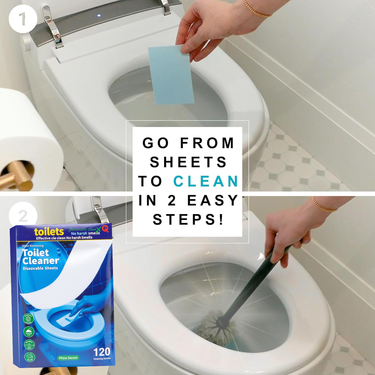 Cross-Border Toilet Cleaning Tablets Toilet Tablets Portable Non-Dirty Hand Toilet Paper Household Toilet Cleaning Spirit For Descaling And Decontamination