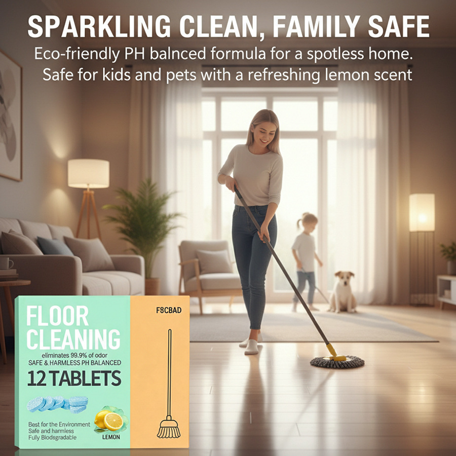 Cross-Border Floor Cleaner Wooden Floor Tile Household Cleaner Decontamination And Descaling Fresh Fragrance Floor Descaling Tablets