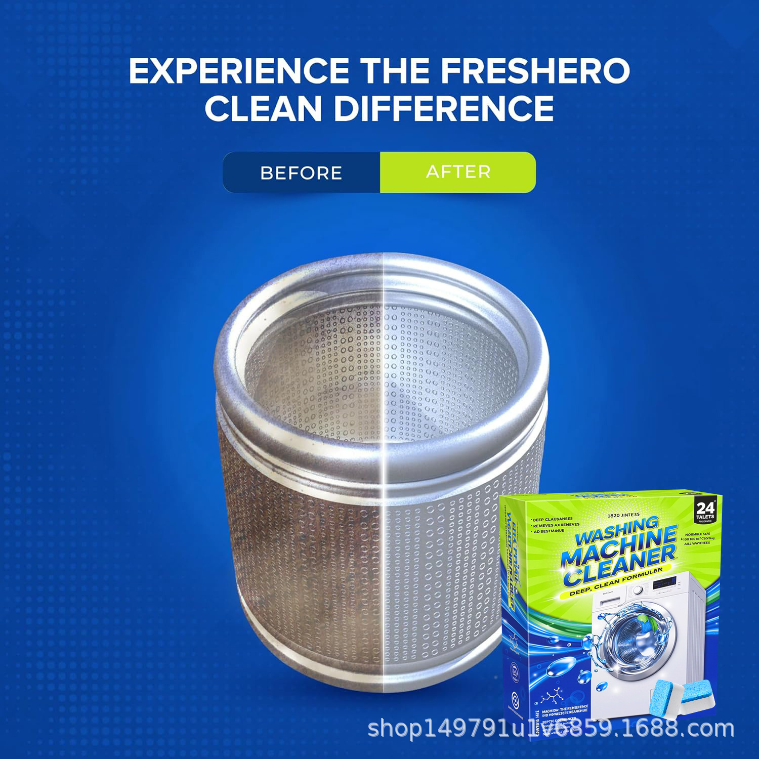 Cross-Border Washing Machine Tank Cleaner Decontamination And Descaling Washing Machine Effervescent Tablets Fully Automatic Effervescent Cleaner