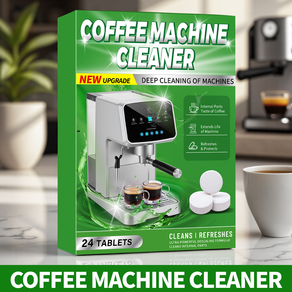 Cross-Border Coffee Machine Cleaner, Coffee Stain And Tea Stain Cleaner, Coffee Machine Effervescent Tablet, Tea Stain Cleaning Filter Maintenance