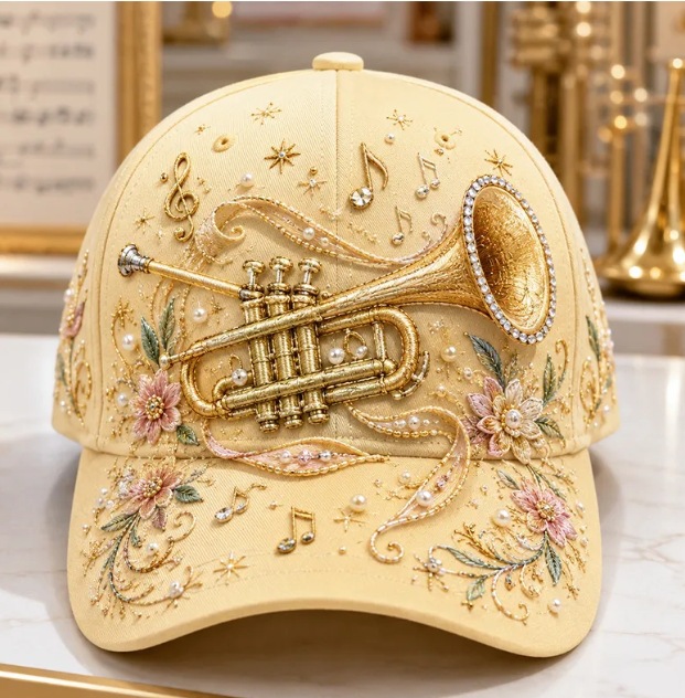 3D Floral Piano Baseball Cap, Spring/Summer Sunshade and Sun Protection Duckbill Cap, Ethnic Style, Versatile and Stylish