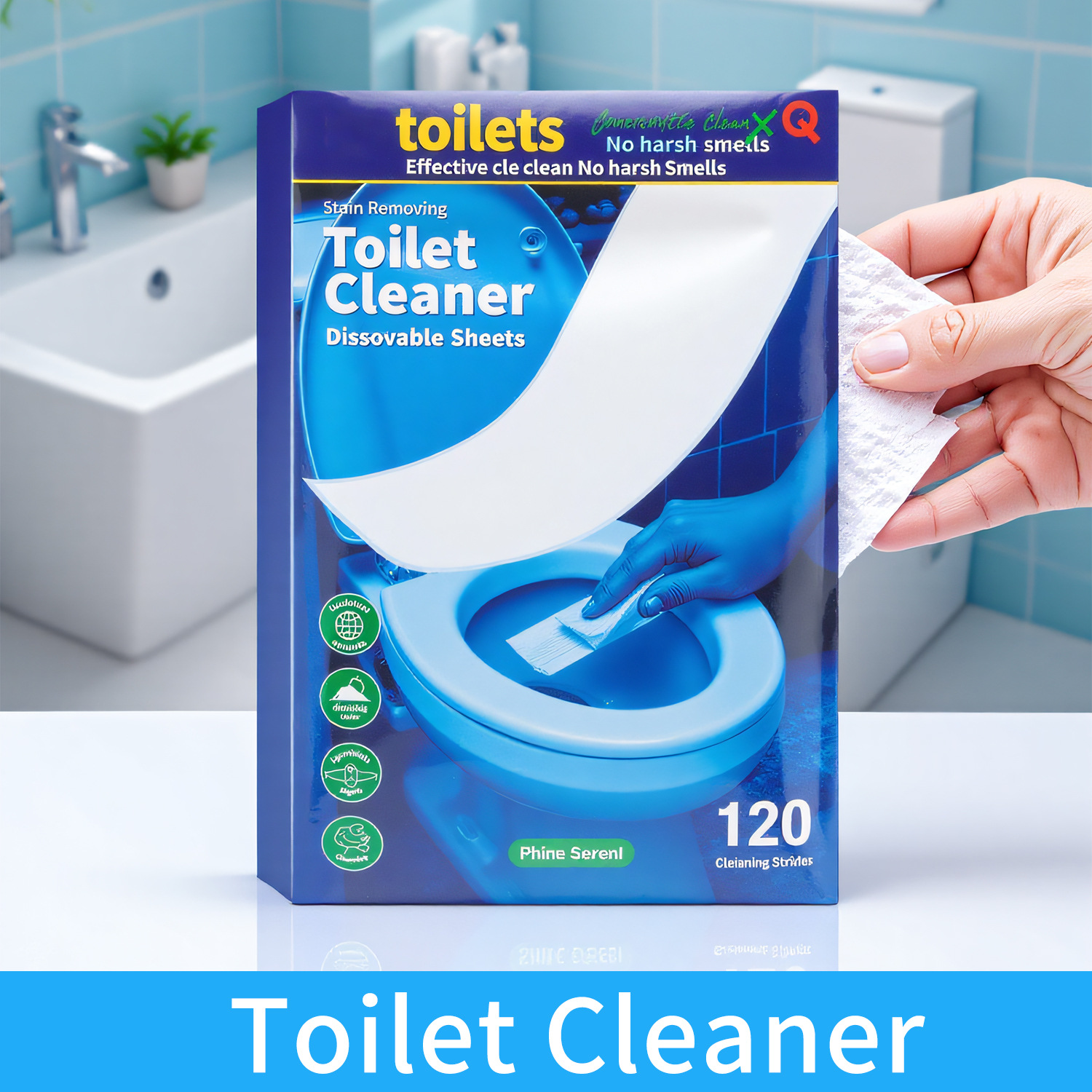 Cross-Border Toilet Cleaning Tablets Toilet Tablets Portable Non-Dirty Hand Toilet Paper Household Toilet Cleaning Spirit For Descaling And Decontamination