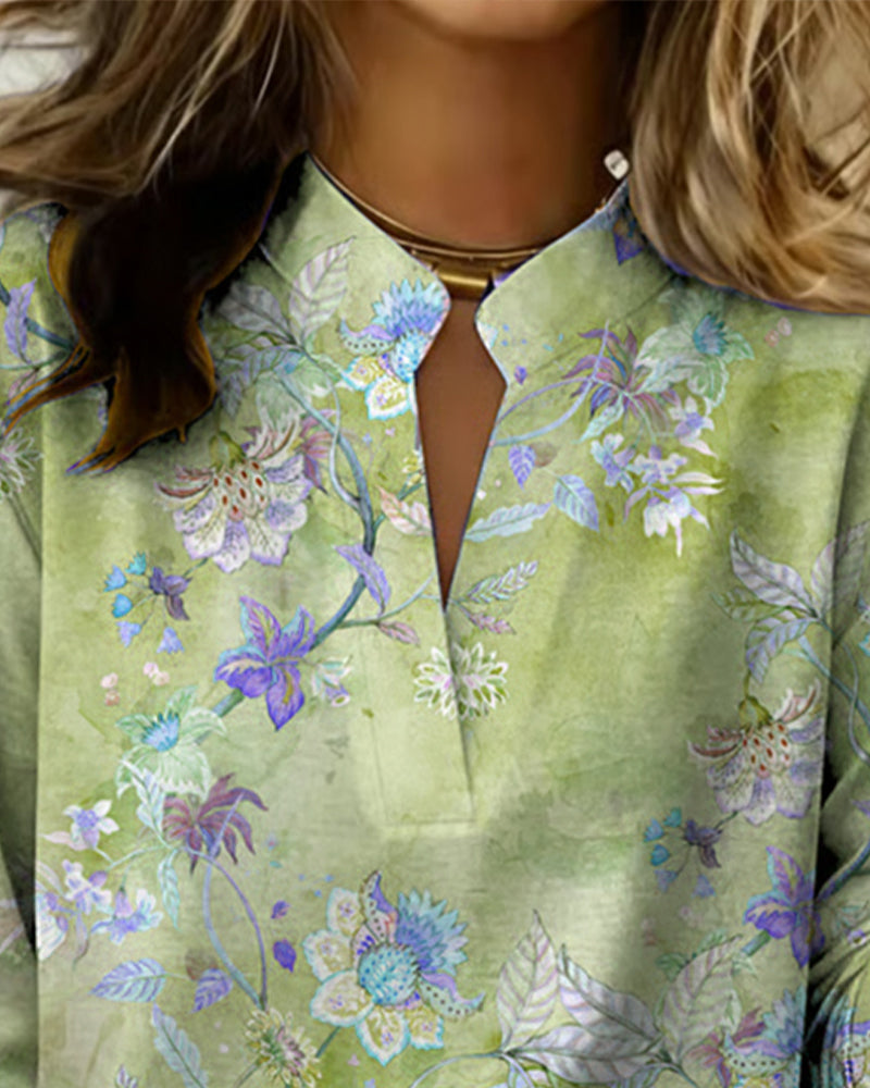 Puredrum The Sandra Women's Casual Blouse, Solid Color Button Top in Blue Green Pink