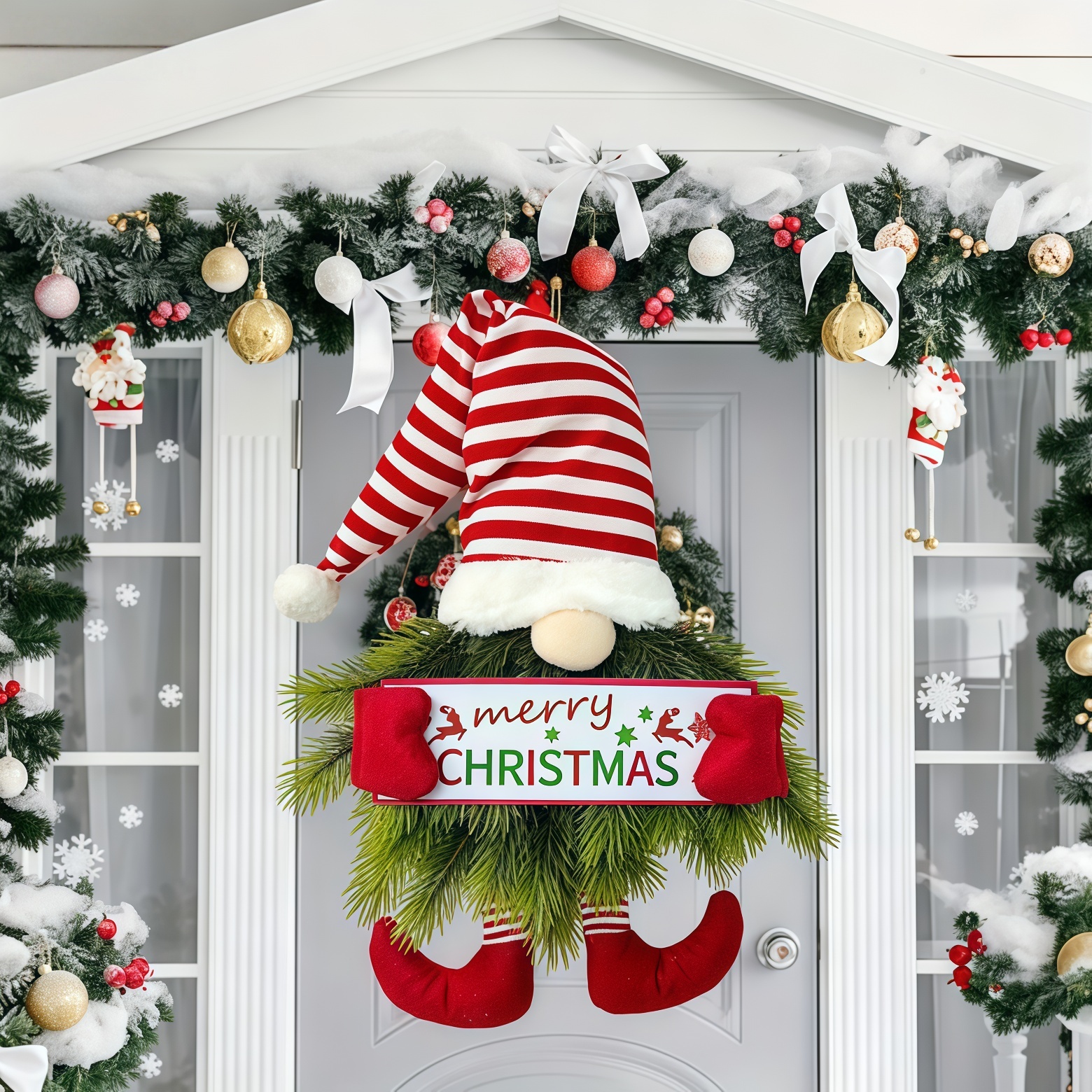 New Christmas dwarf ornaments, Christmas wreaths, outdoor wall decorations, Christmas wreaths