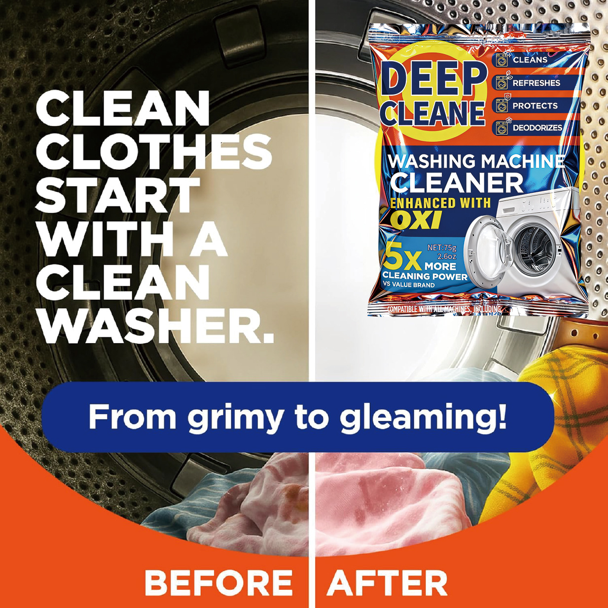 Cross-Border Washing Machine Tank Cleaner Washing Machine Cleaning Powder Household Commercial Washing Machine Cleaning Deep Cleaning Decontamination